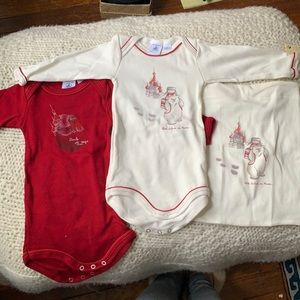 Beautiful Petit Bateau limited series winter long sleeve onesies with bag